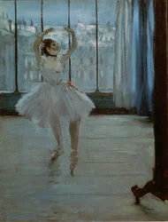 Danser foran et vindu (danser ved fotografens studio) ca. 1874-77
